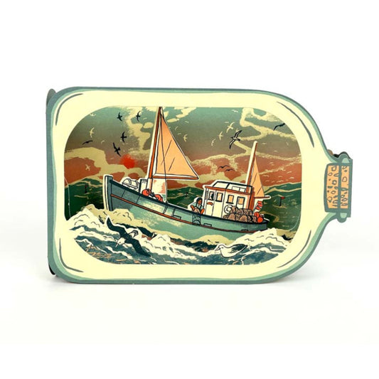 Art Angels Greetings Card - Fishing Boat in a Bottle