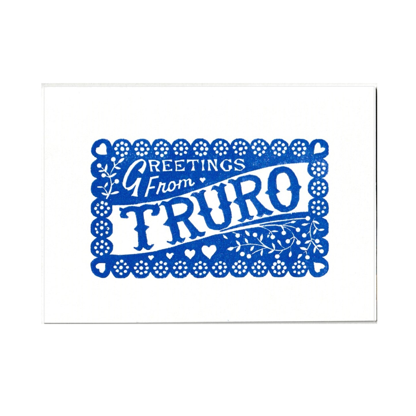 Pressed and Folded Greetings Card - Greetings from Truro