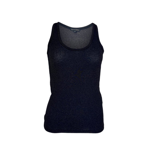 Faye Glitter Vest Top - Black