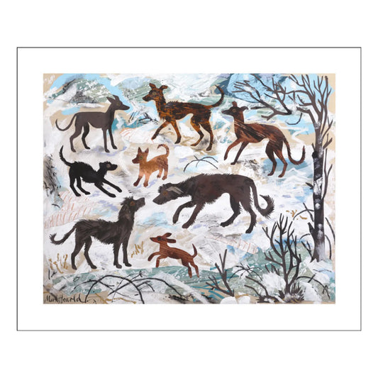 Greetings Card - Hounds in the Snow