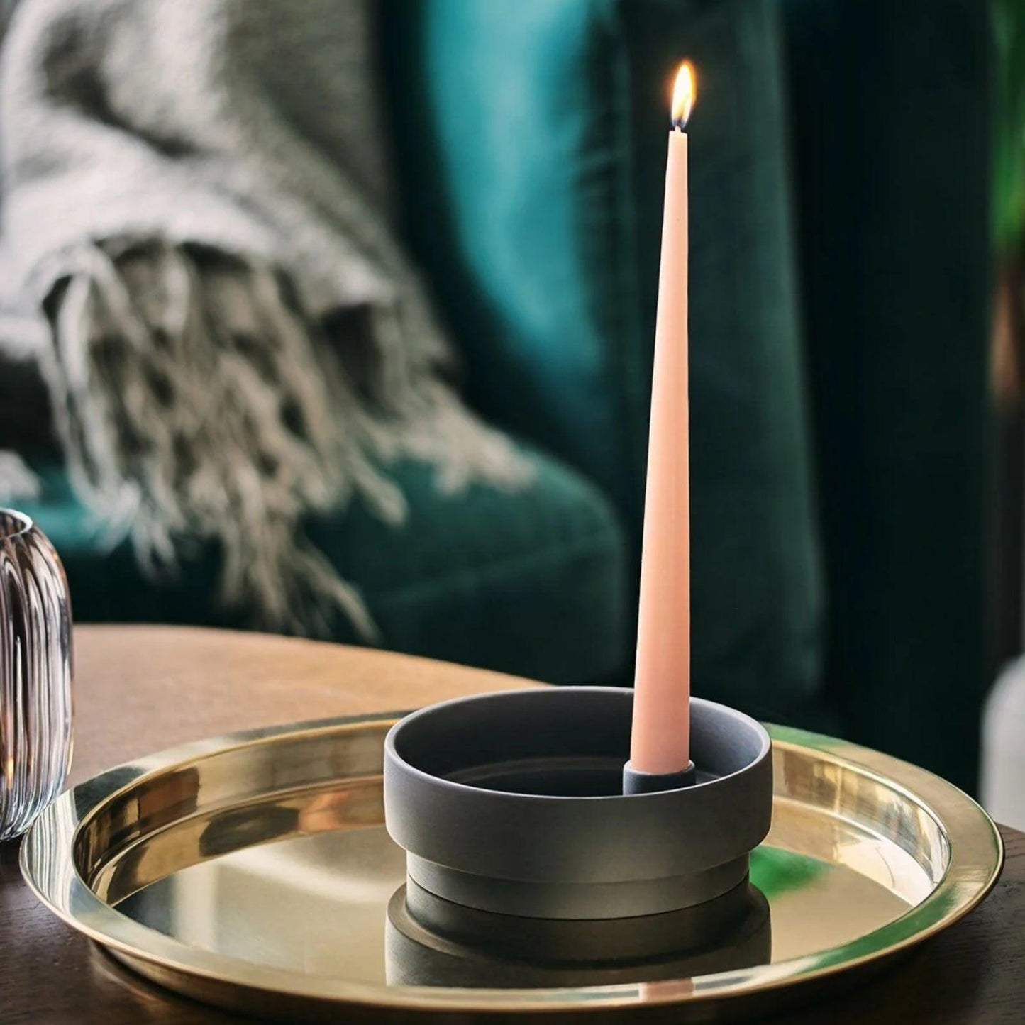 Aery Medium Orbital Step Candle Holder - Black