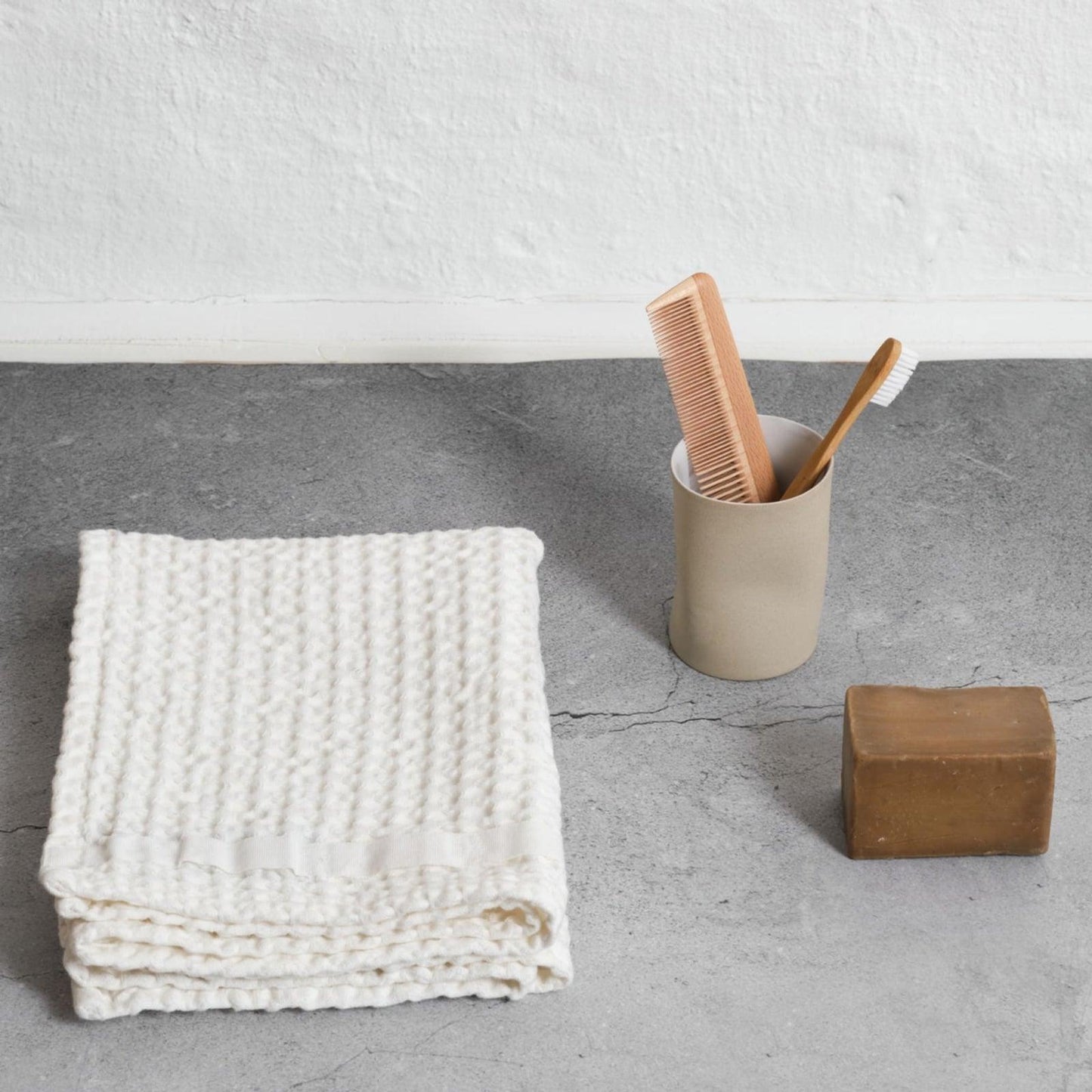 The Organic Company Big Waffle Hand Towel - White