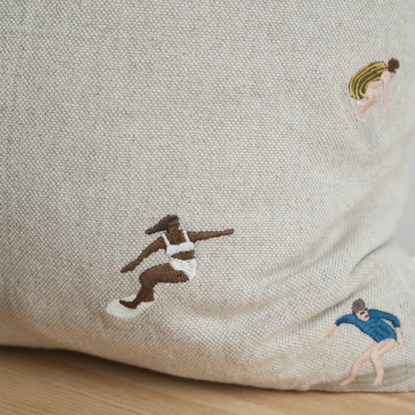 Fine Little Day Embroidered Cushion Cover - Surfers