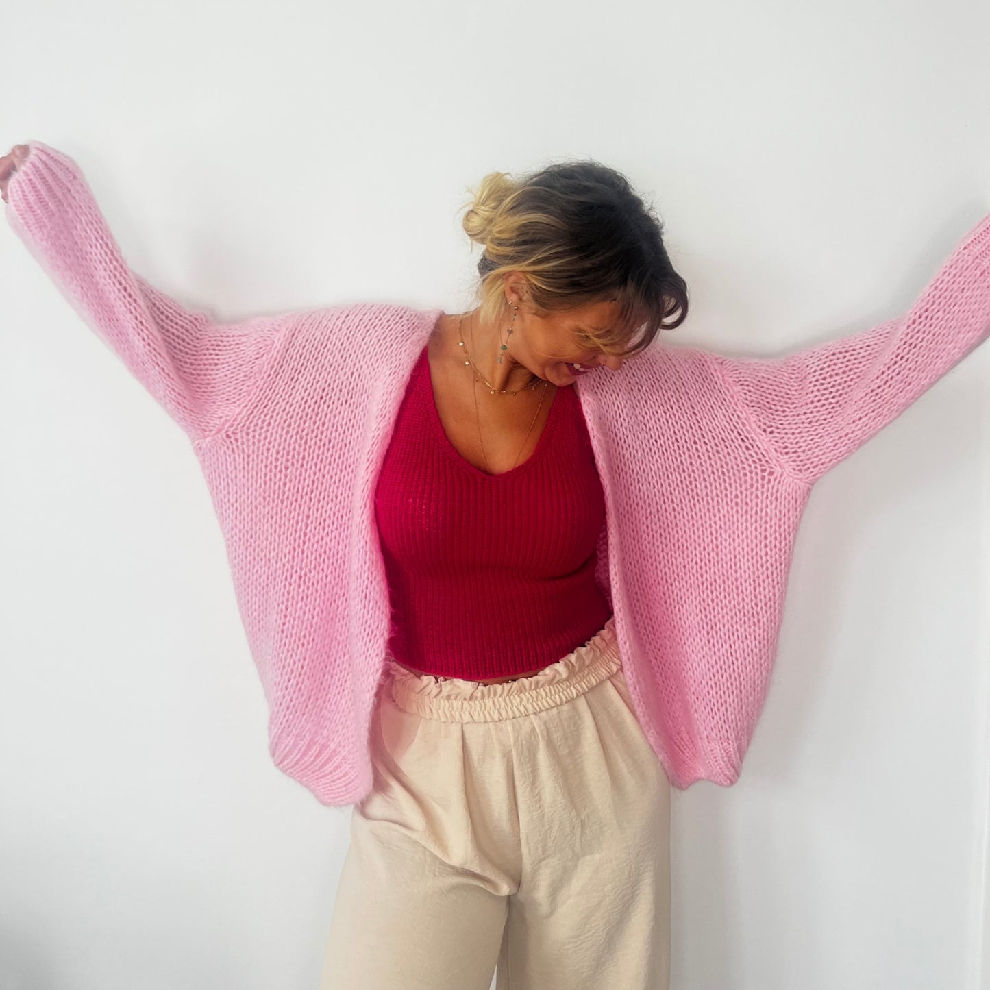 OST London Smila Mohair Cardigan - Candy Pink