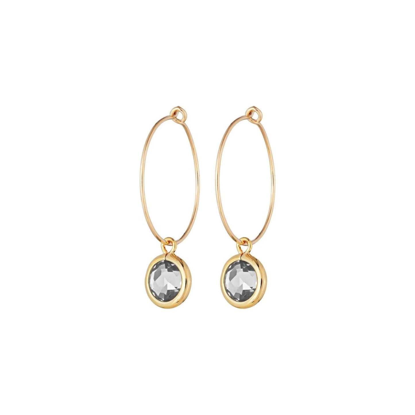 One & Eight Gold Hoop Earrings - Smoke