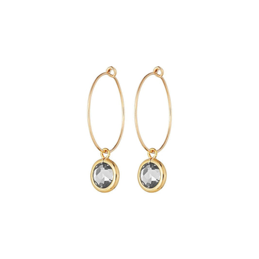 One & Eight Gold Hoop Earrings - Smoke