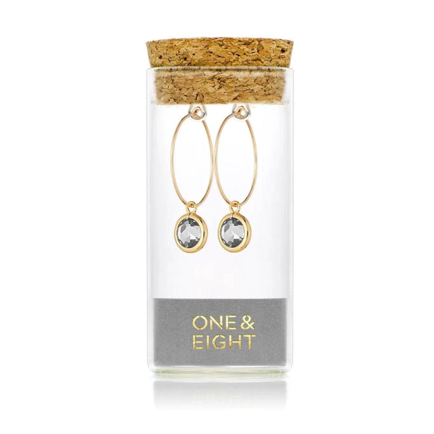 One & Eight Gold Hoop Earrings - Smoke