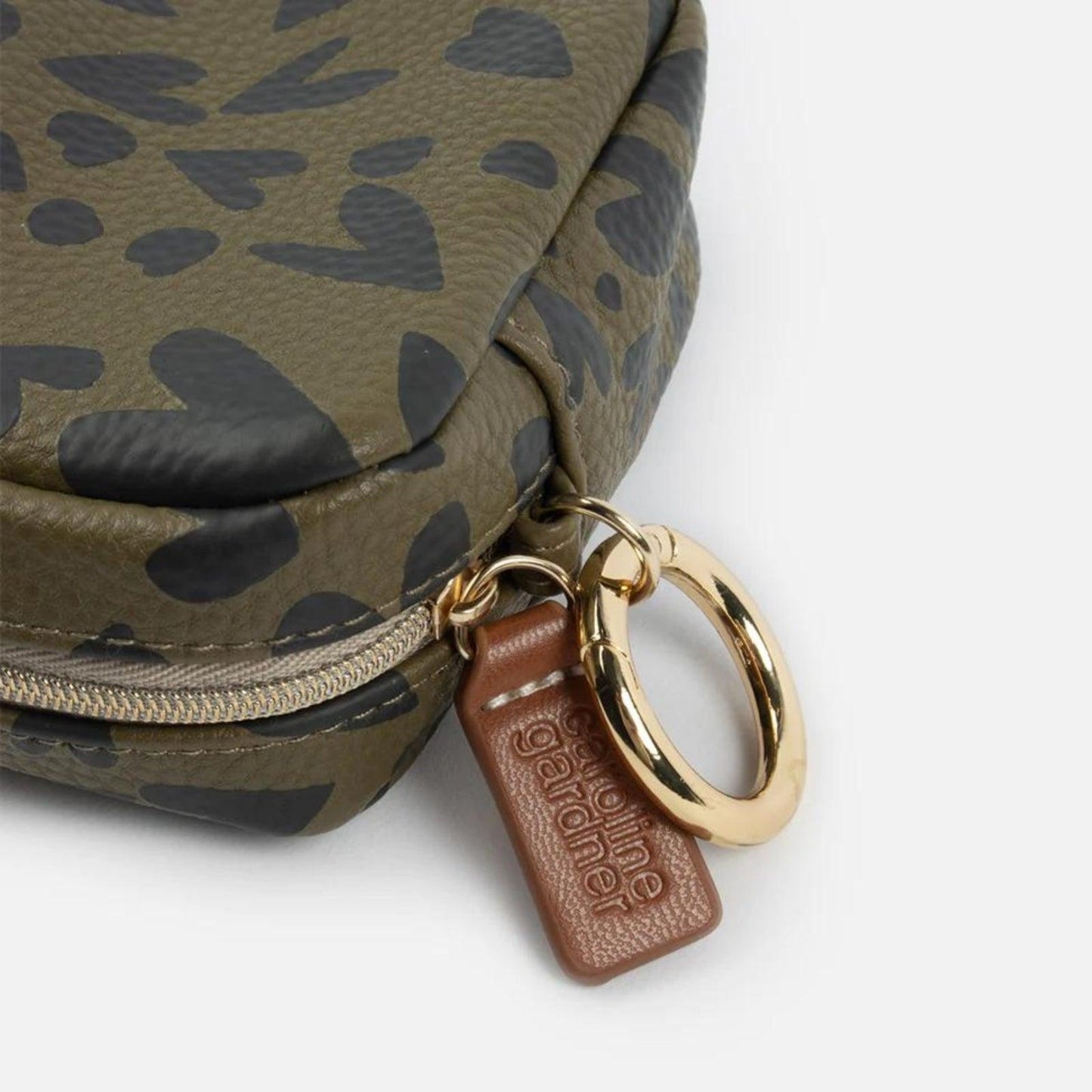 Caroline Gardner Treat Bag - Khaki Heart Print