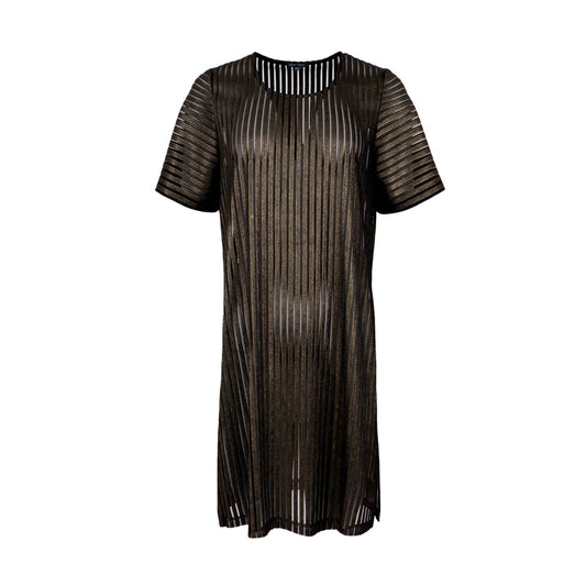 Black Colour DK Didi Pinstripe Dress - Bronze