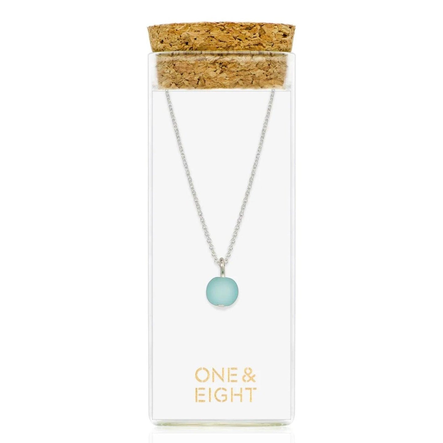 One & Eight Silver Necklace - Pacific Blue