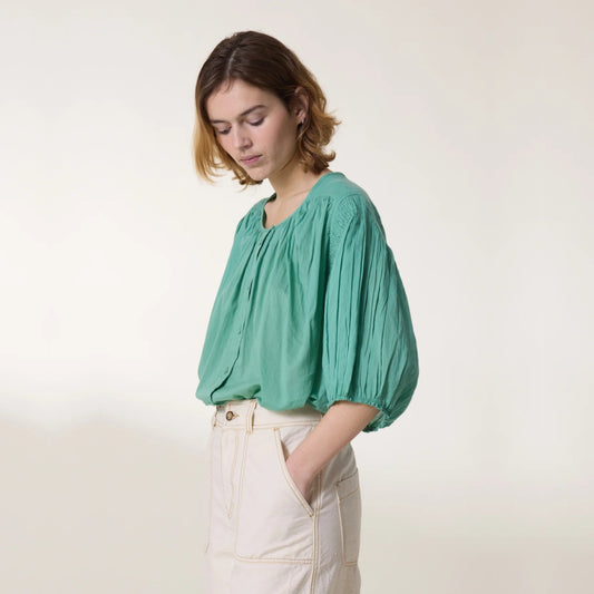 Leon and Harper Corso Plain Blouse - Celadon Green