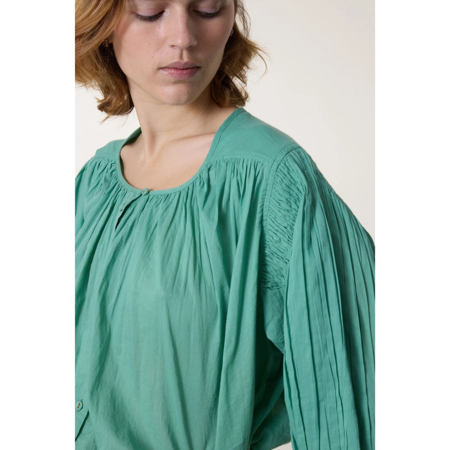 Leon and Harper Corso Plain Blouse - Celadon Green