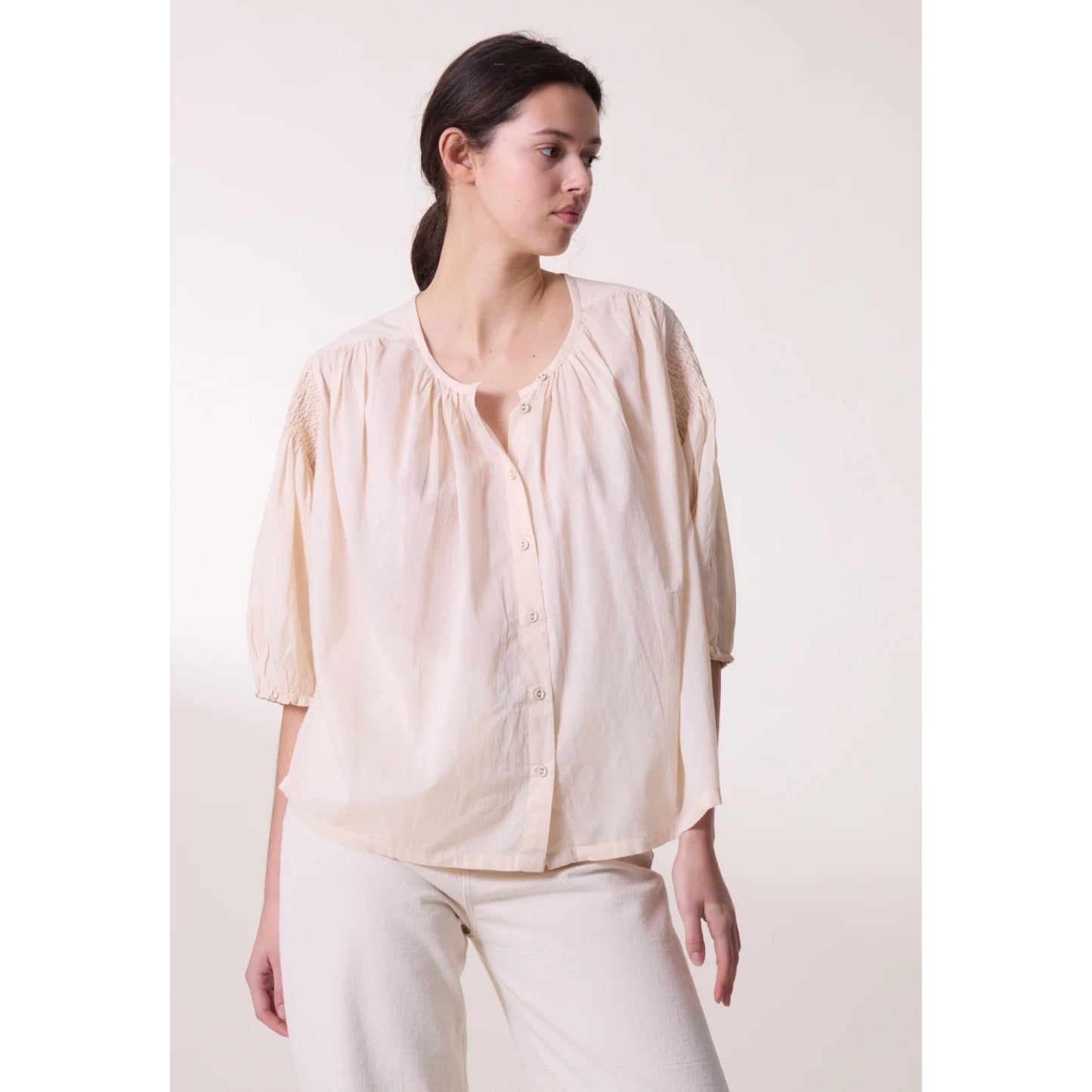 Leon and Harper Corso Plain Blouse - Ecru