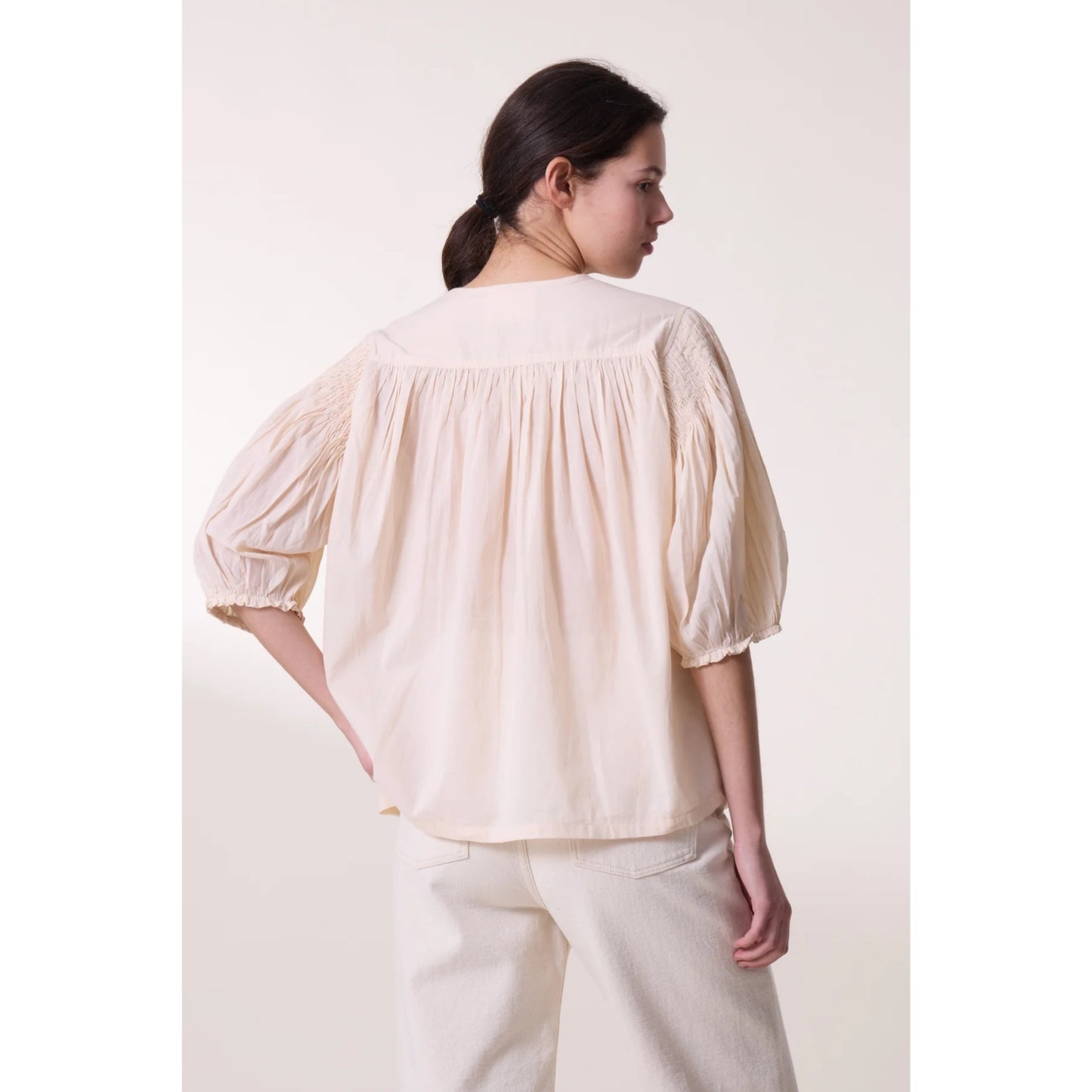 Leon and Harper Corso Plain Blouse - Ecru