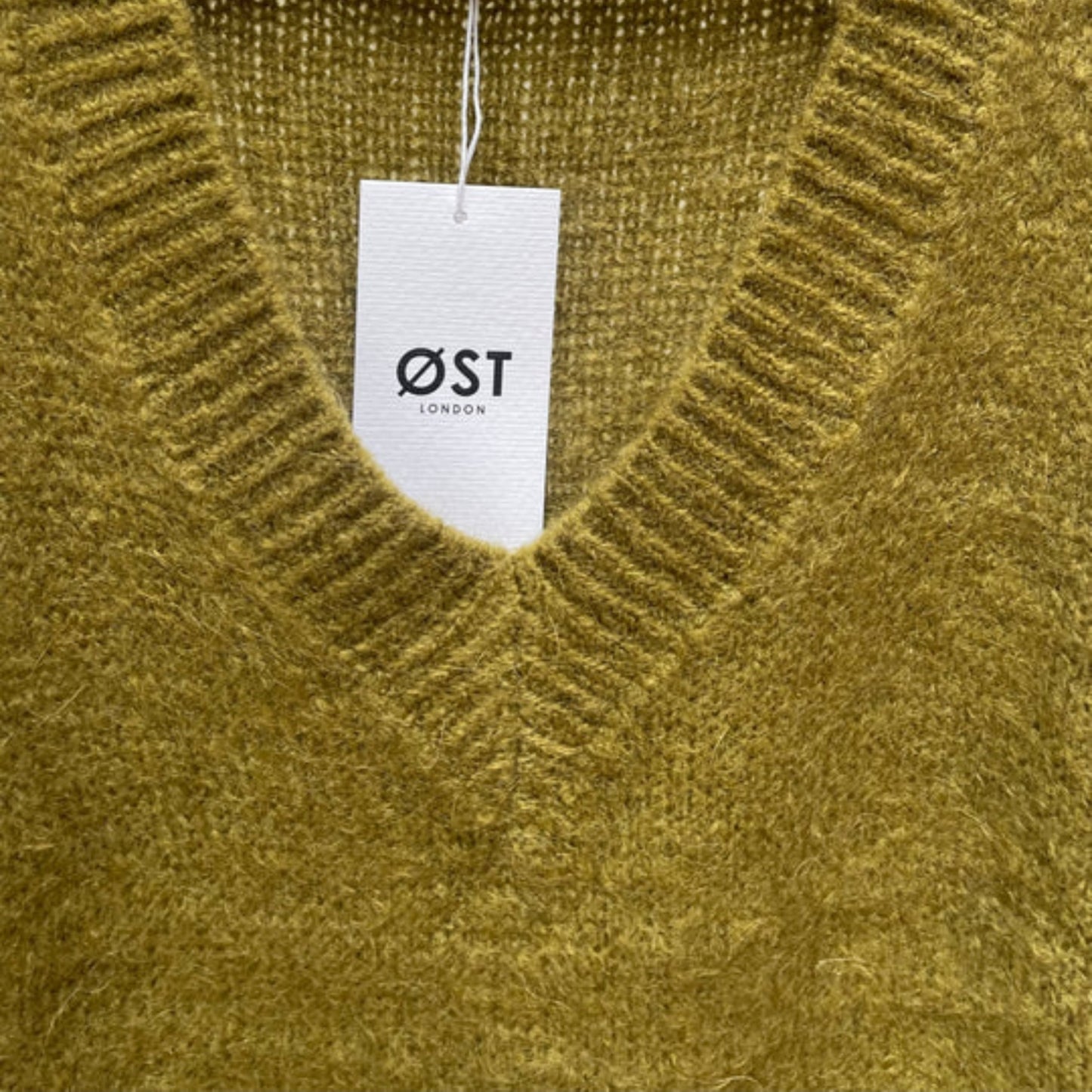 OST London Tessa Knitted Mohair Vest - Olive