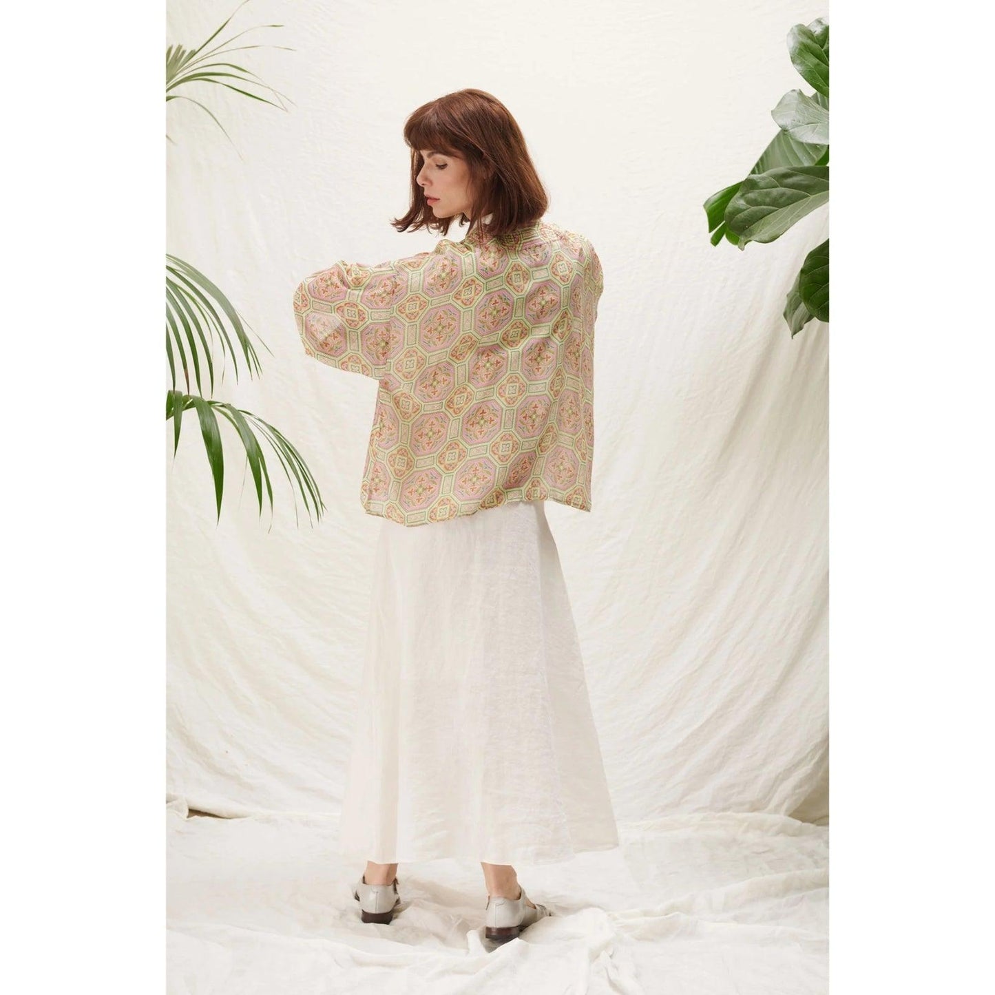 One Hundred Stars Kimono - Vintage Tiles Pink