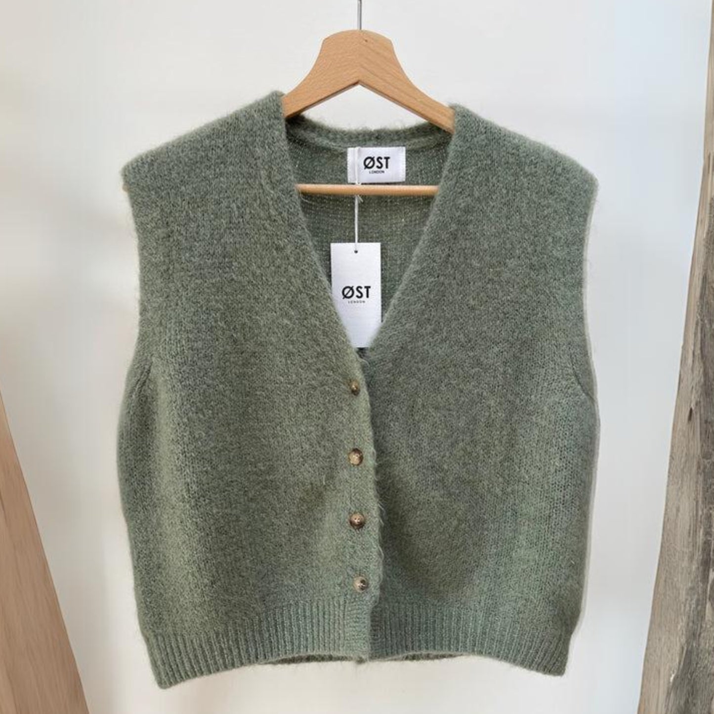 OST London Erika Kid Mohair Vest - Leaf Green