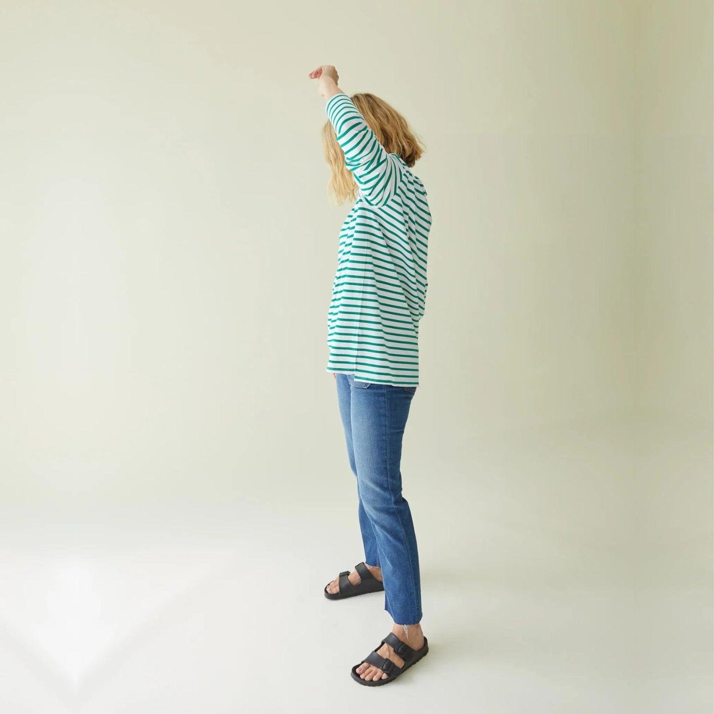 Chalk UK Bryony Stripe Top - White and Green