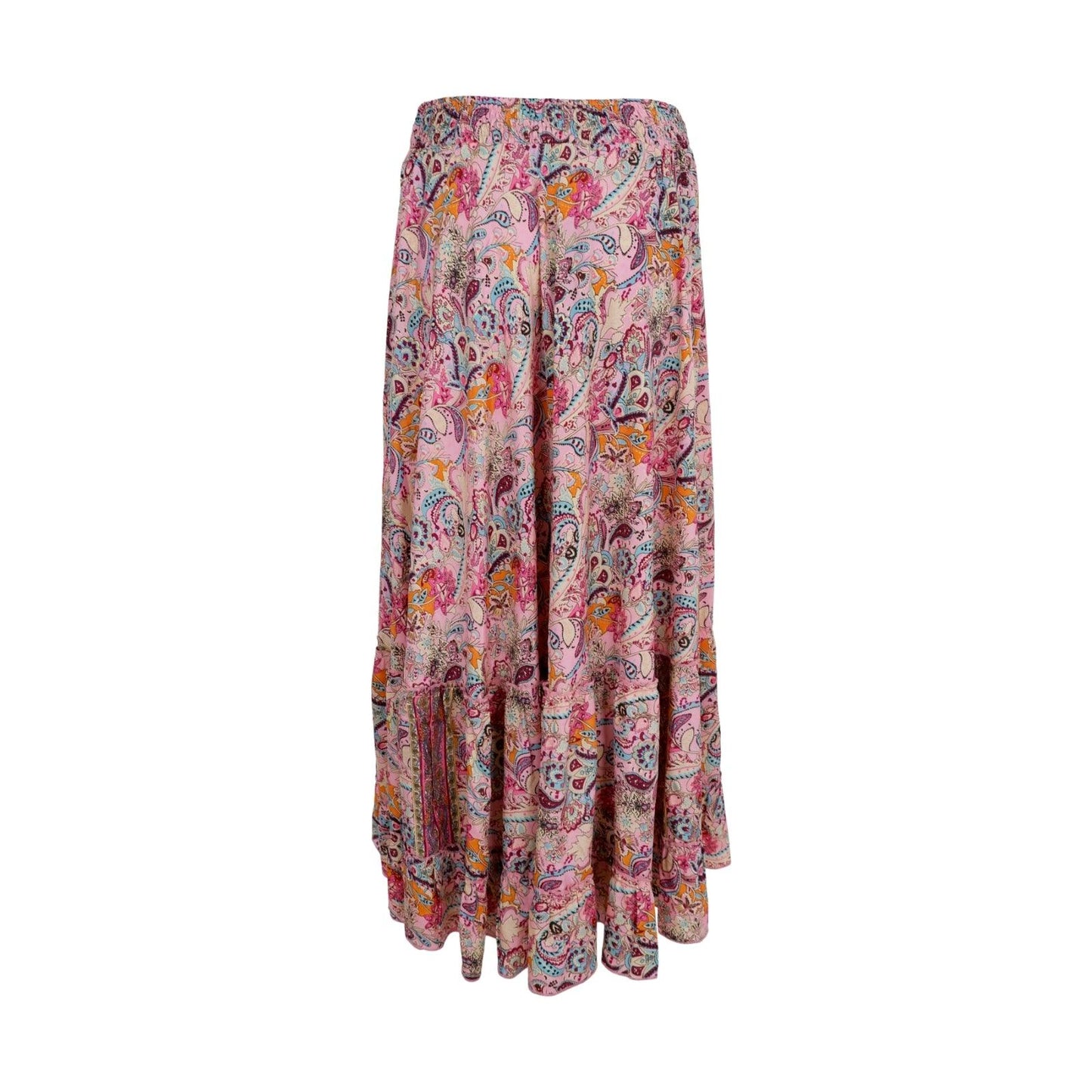 Black Colour DK Luna Maxi Frill Skirt - Botanical Rose