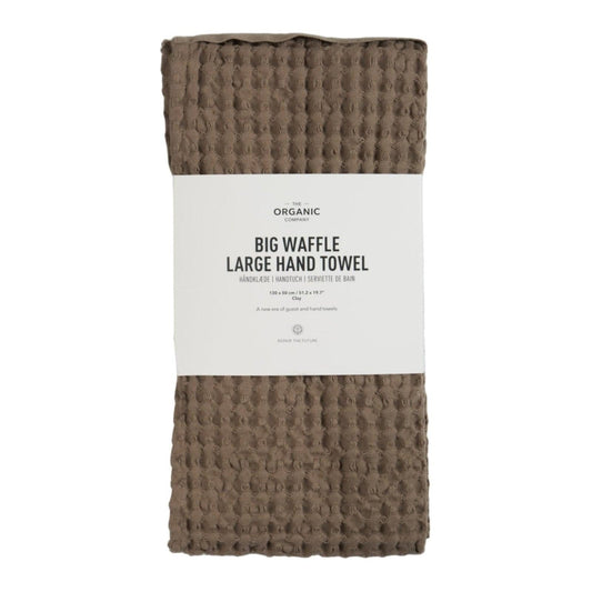 The Organic Company Big Waffle Large Hand Towel - Clay