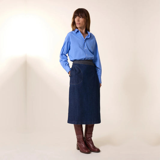 Leon and Harper Jana Wrap Skirt - Denim