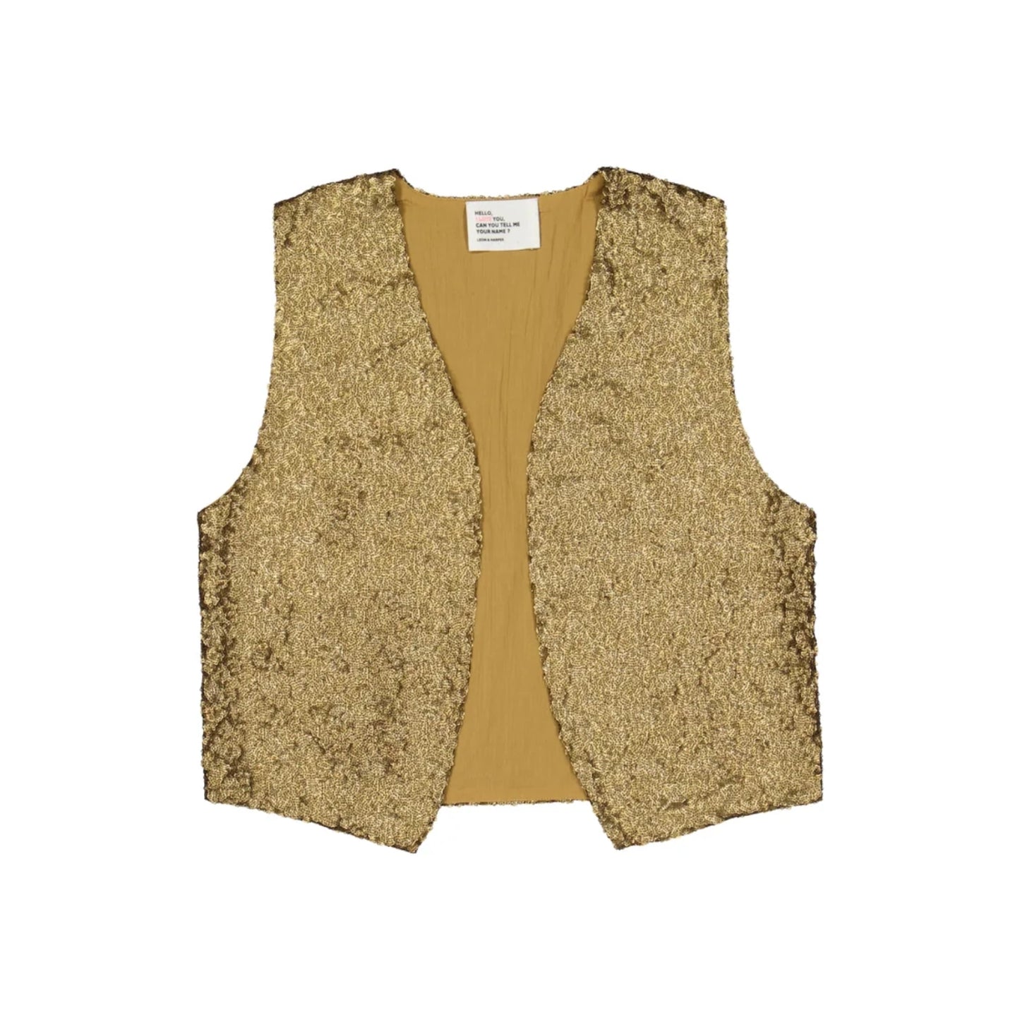 Leon and Harper Vim Waistcoat - Gold Sequins