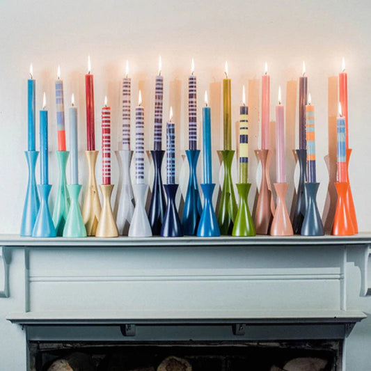 British Colour Standard Wooden Candle Holder - Opaline