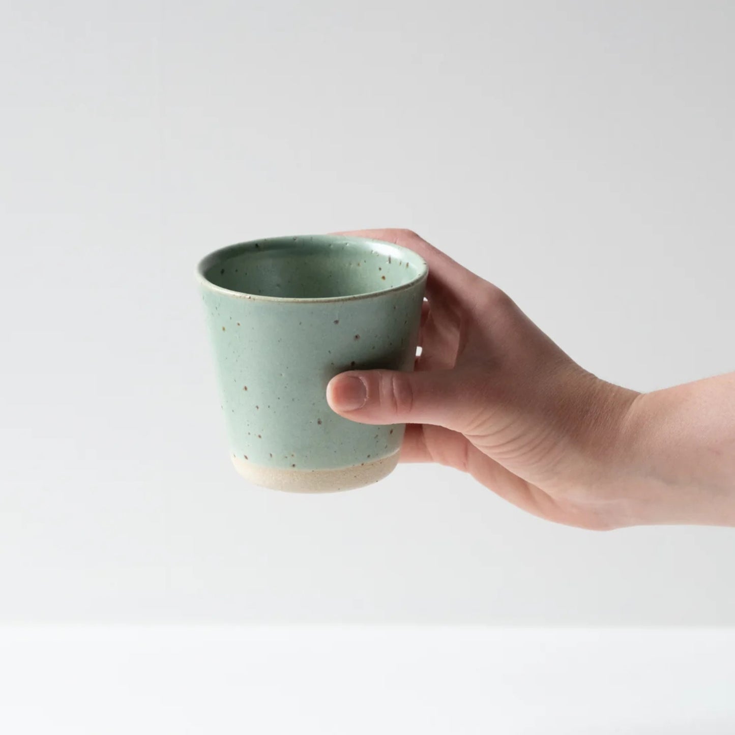 Dor & Tan Ceramic Beaker - Celadon and Speckled