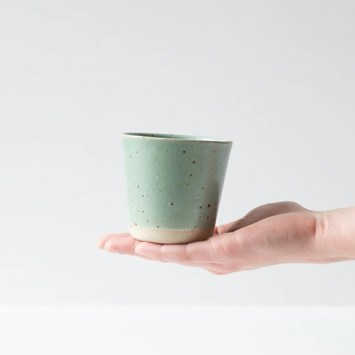 Dor & Tan Ceramic Beaker - Celadon and Speckled