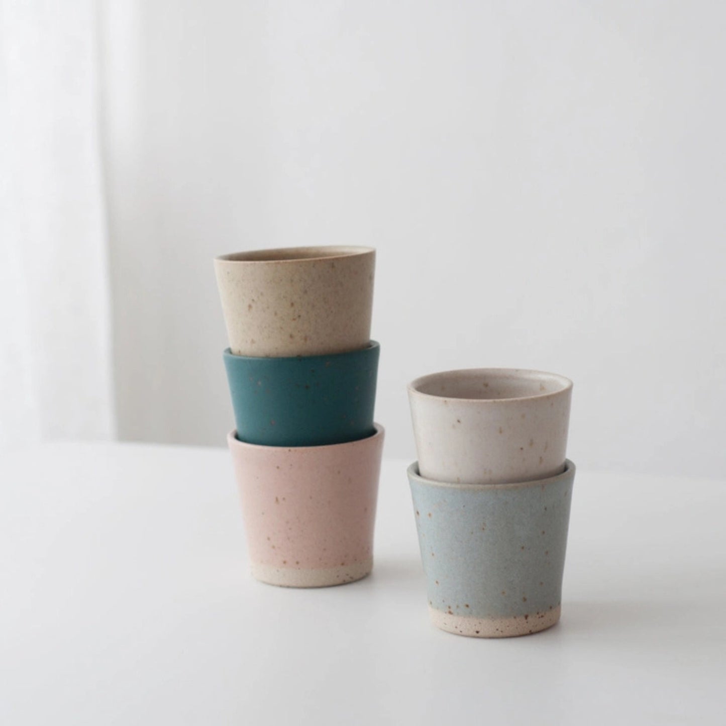 Dor & Tan Ceramic Beaker - Nori Green and Speckled