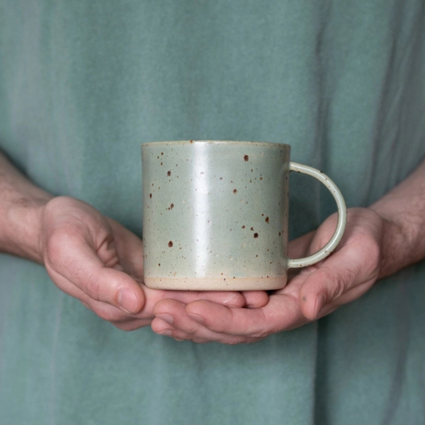 Dor & Tan Mug - Celadon and Speckled