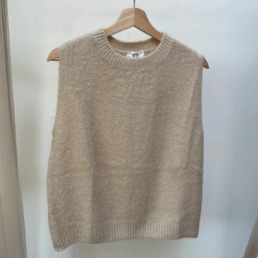 Kathrine Mohair Crewneck Vest - Cream