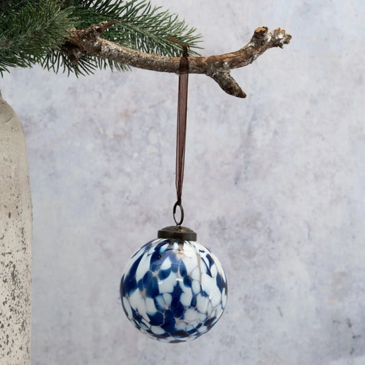 Glass Bauble - Blue Mosaic