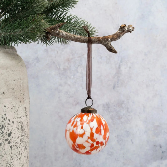 Glass Bauble - Orange Mosaic