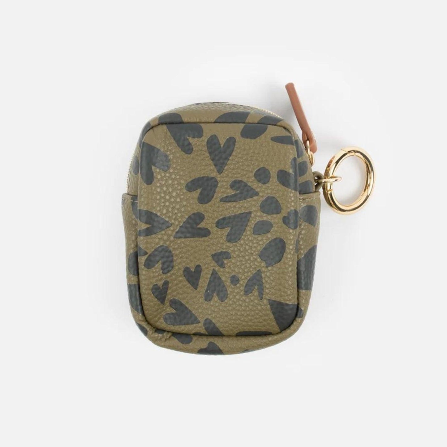 Caroline Gardner Treat Bag - Khaki Heart Print