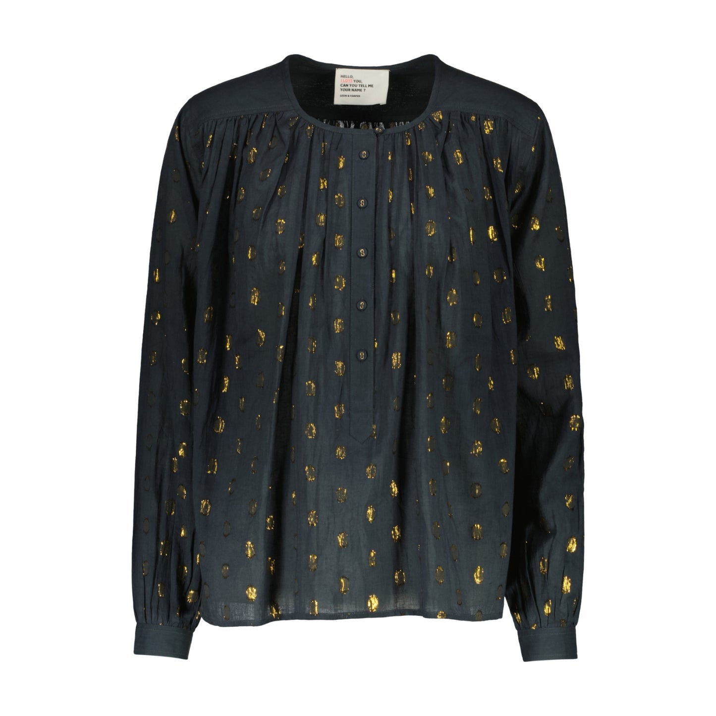 Leon and Harper Cake Blouse - Gold Dots Carbone