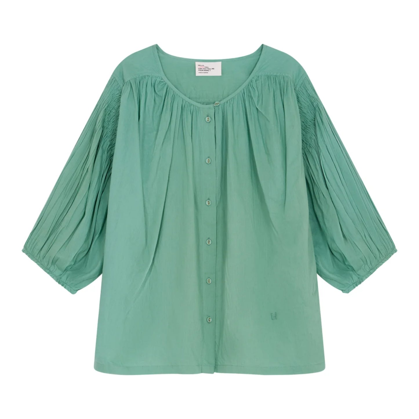 Leon and Harper Corso Plain Blouse - Celadon Green