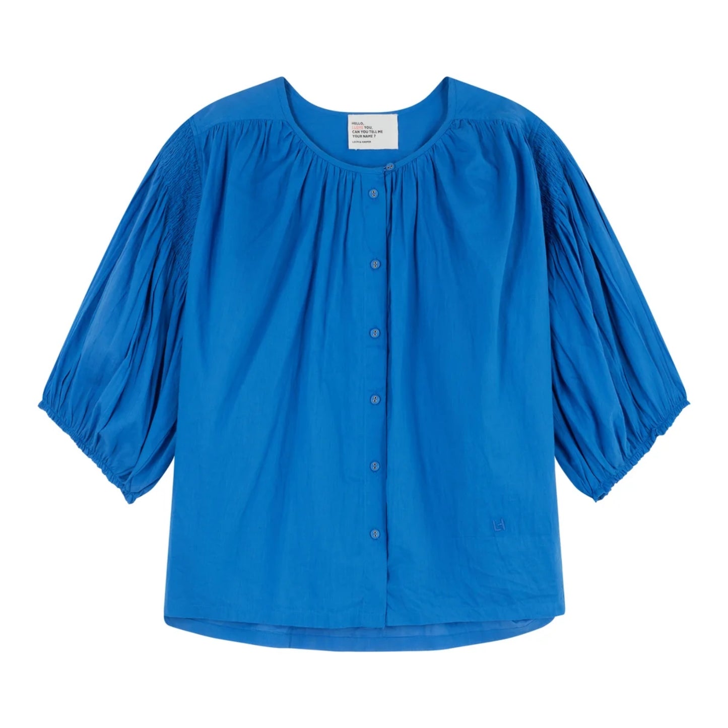 Leon and Harper Corso Plain Blouse - Ocean Blue