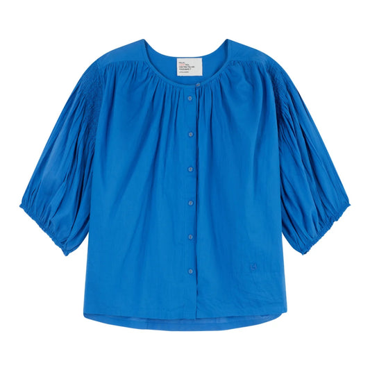 Leon and Harper Corso Plain Blouse - Ocean Blue