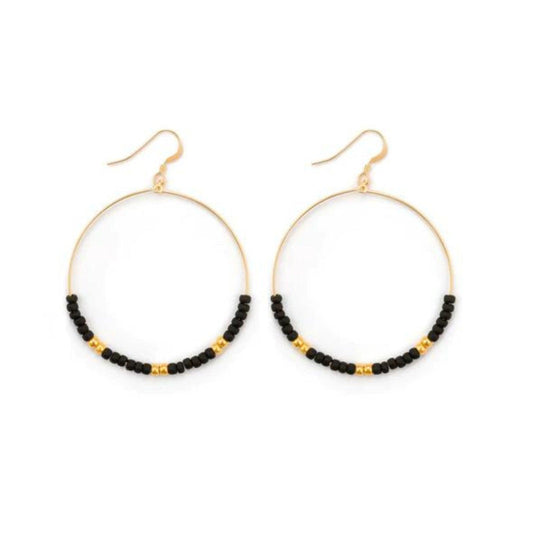 Wanderlust Life Gold Hoop Earrings - Lido Noir