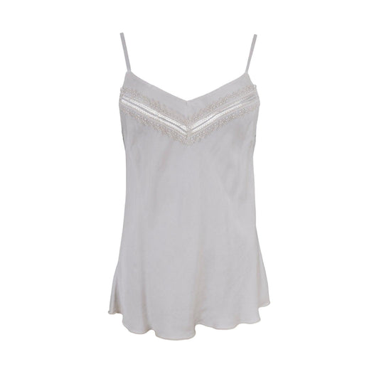 Black Colour DK Lou Satin Strap Top - Ivory