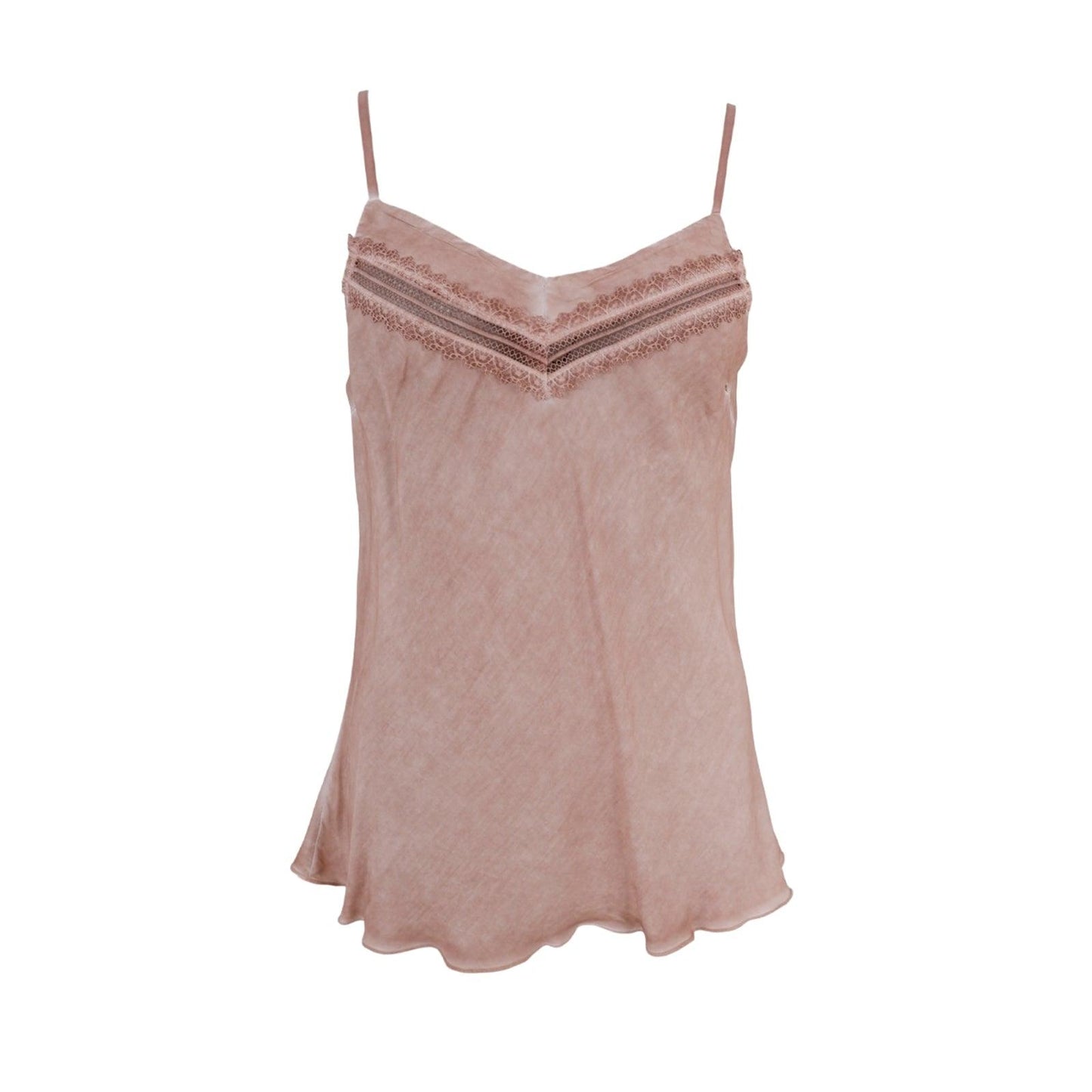 Black Colour DK Lou Satin Strap Top - Rose Pink