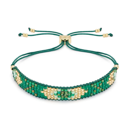 Boho Betty Magic Beaded Friendship Bracelet - Emerald & Gold