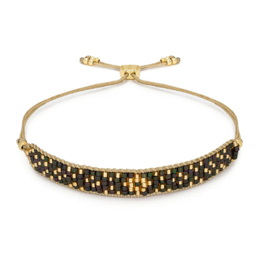 Boho Betty Maya Beaded Friendship Bracelet - Gold & Black