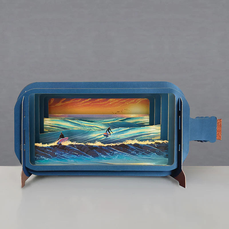 Pop Up Greetings Card - Surfing The Wave