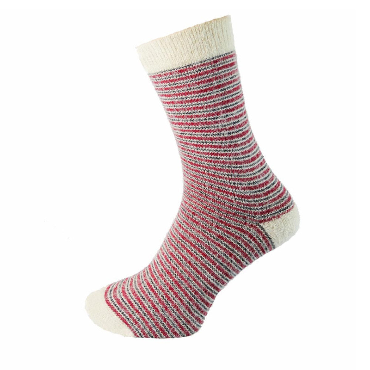 Joya Wool Blend Socks - Red and Cream Stripe