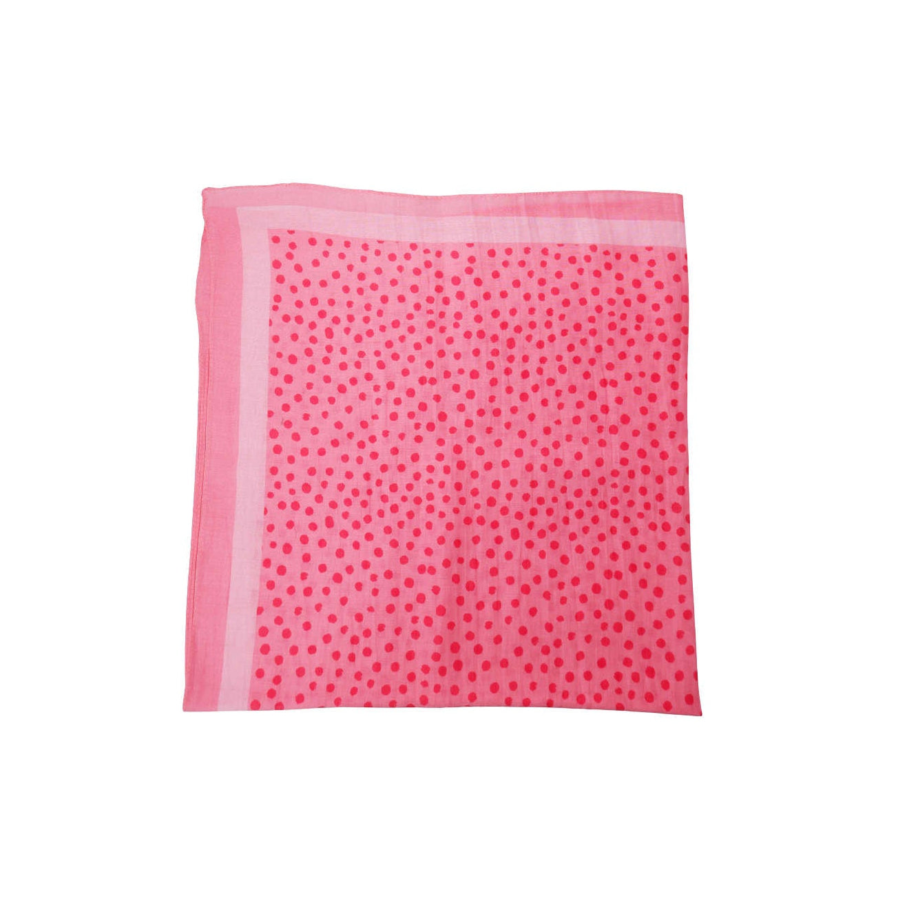 Silk and Cotton Scarf - Pink Polka Dots