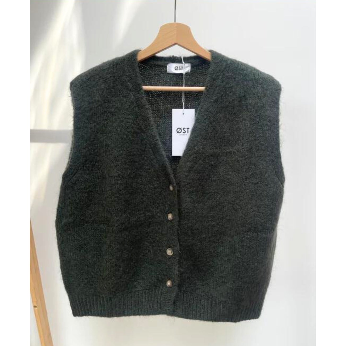 OST London Erika Kid Mohair Vest - Khaki Green