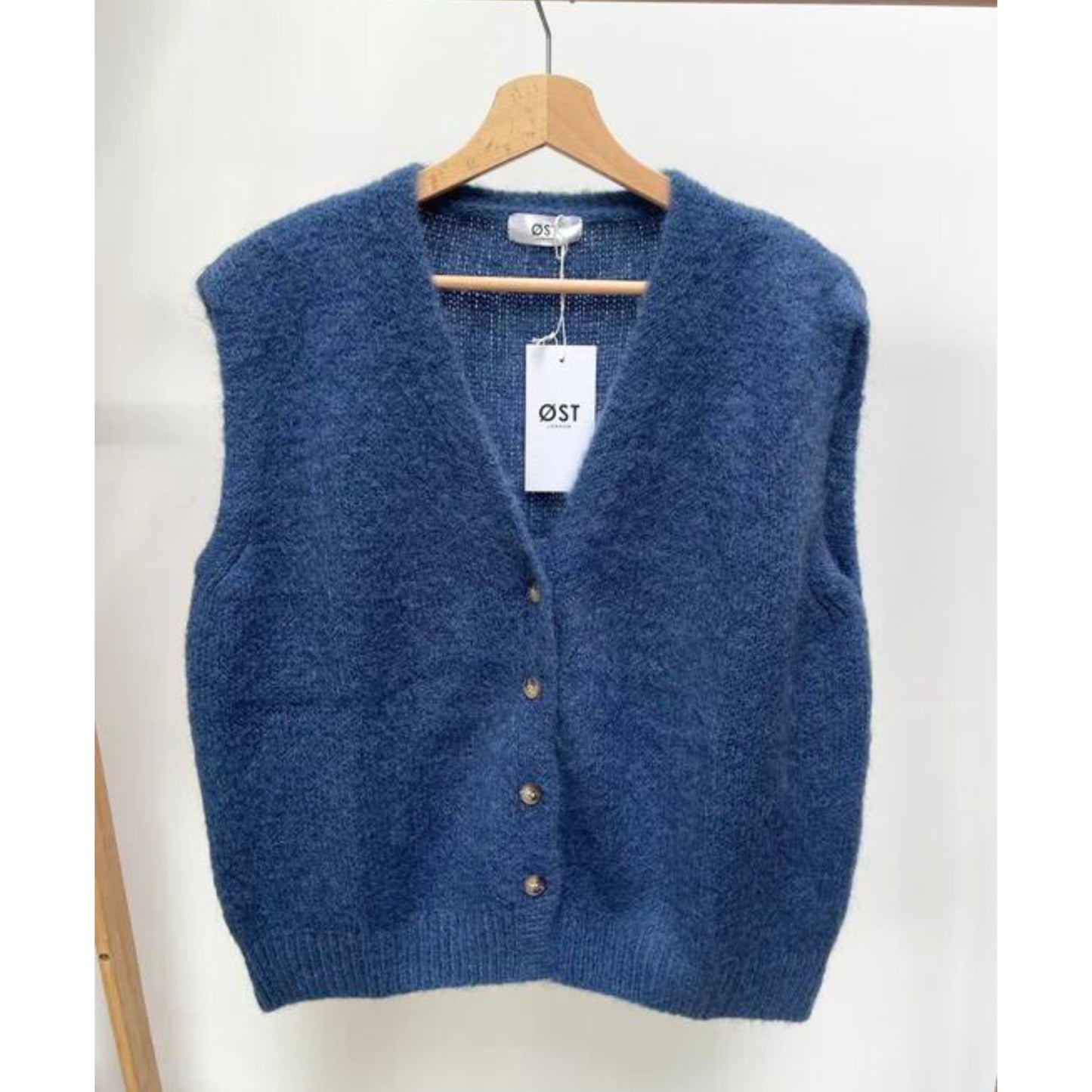 OST London Erika Kid Mohair Vest - Denim Blue