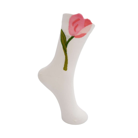 Black Colour DK Socks - Flower